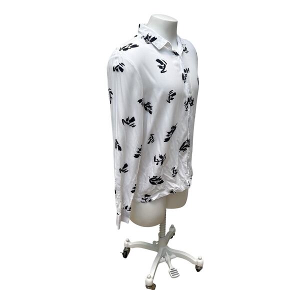 YoungLA Shirt Sz L White Black Button Up Casual Scarface Viscose Abstract - Picture 4 of 10